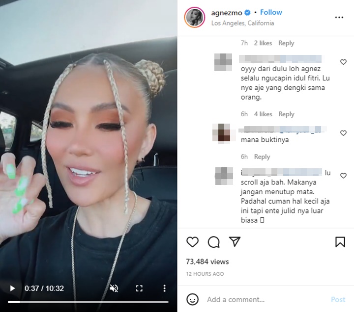 Dandanan Nyentrik Agnez Mo Saat Ucap Selamat Lebaran Bikin Salfok, Attitude Ramai Dipuji