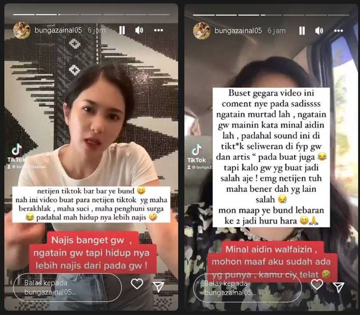 Dikatai Murtad, Bunga Zainal Ngamuk Usai Disalahkan Saat Pakai Sound yang Seliweran di FYP TikTok