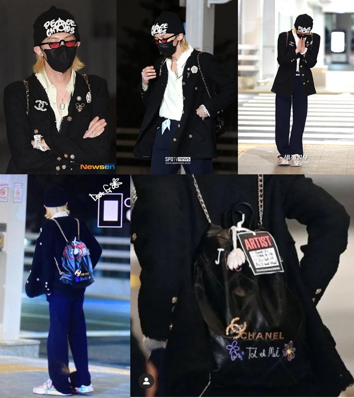 Gaya G-Dragon Disorot Saat Berangkat ke Amsterdam, Huruf \'J\' di Ransel Inisial Jennie?
