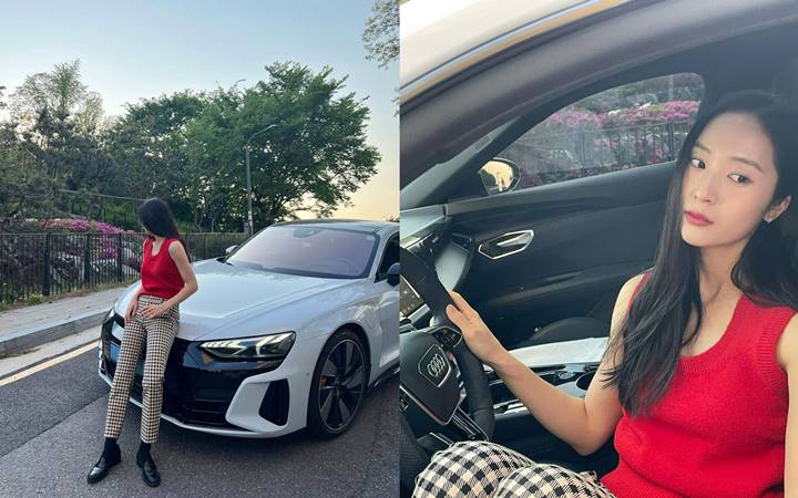 Krystal f(x) Pose Cuek Bareng Mobil Sport Mewah Harga Selangit