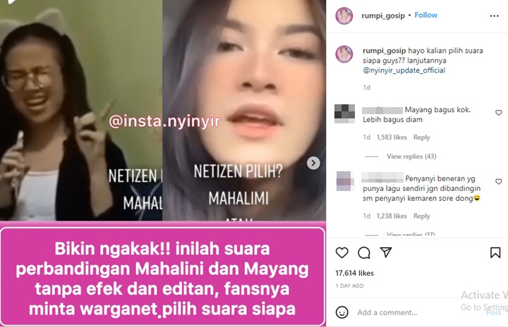 Mayang \'Pasrah\' Suaranya Disebut Kalah Jauh dari Mahalini, Ada Pesan Menohok Buat Haters