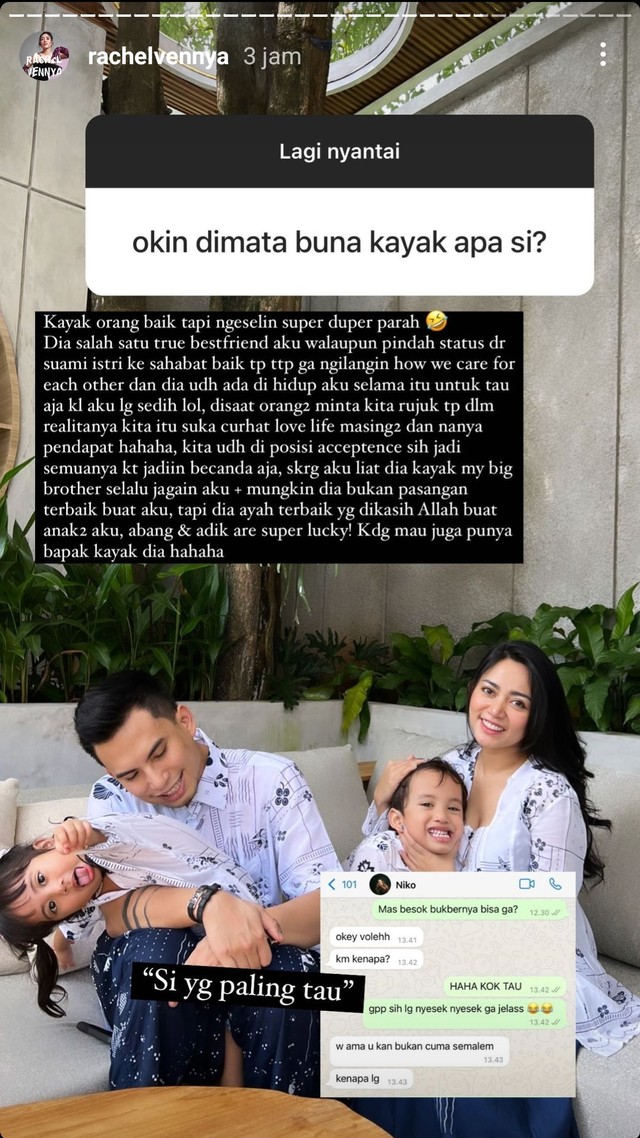 Rachel Vennya Sebut Niko Al Hakim Kini Cuma Sahabat, Screenshot Chat WA Disorot