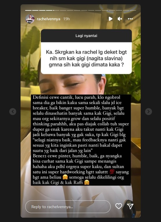 Rachel Vennya Ngaku Sampai Nangis Saat Curhat ke Nagita Slavina: Sayang Banget Sama Beliau