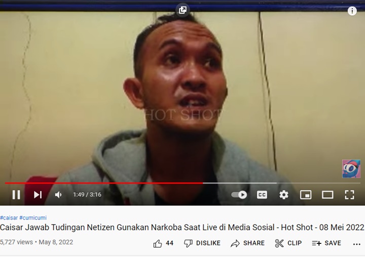 Caisar Jawab Menohok Saat Terus-terusan Dituding Pakai Sabu, Bantah Nge-live 24 Jam Nonstop