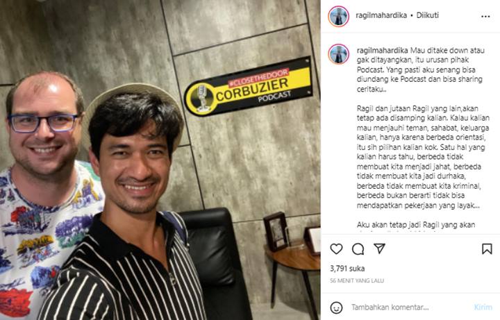 Ragil Mahardika Jawab Begini Soal Deddy Corbuzier Putuskan Take Down Video Podcast Bersamanya