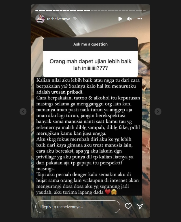Rachel Vennya Beri Jawaban Bijak Usai Dihujat Haters Gara-gara Kerap Tampil Seksi