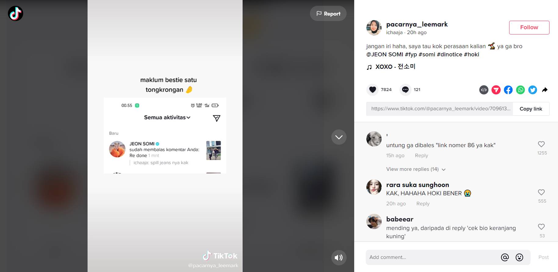 Jeon Somi memberikan balasan kepada penggemar Indonesia