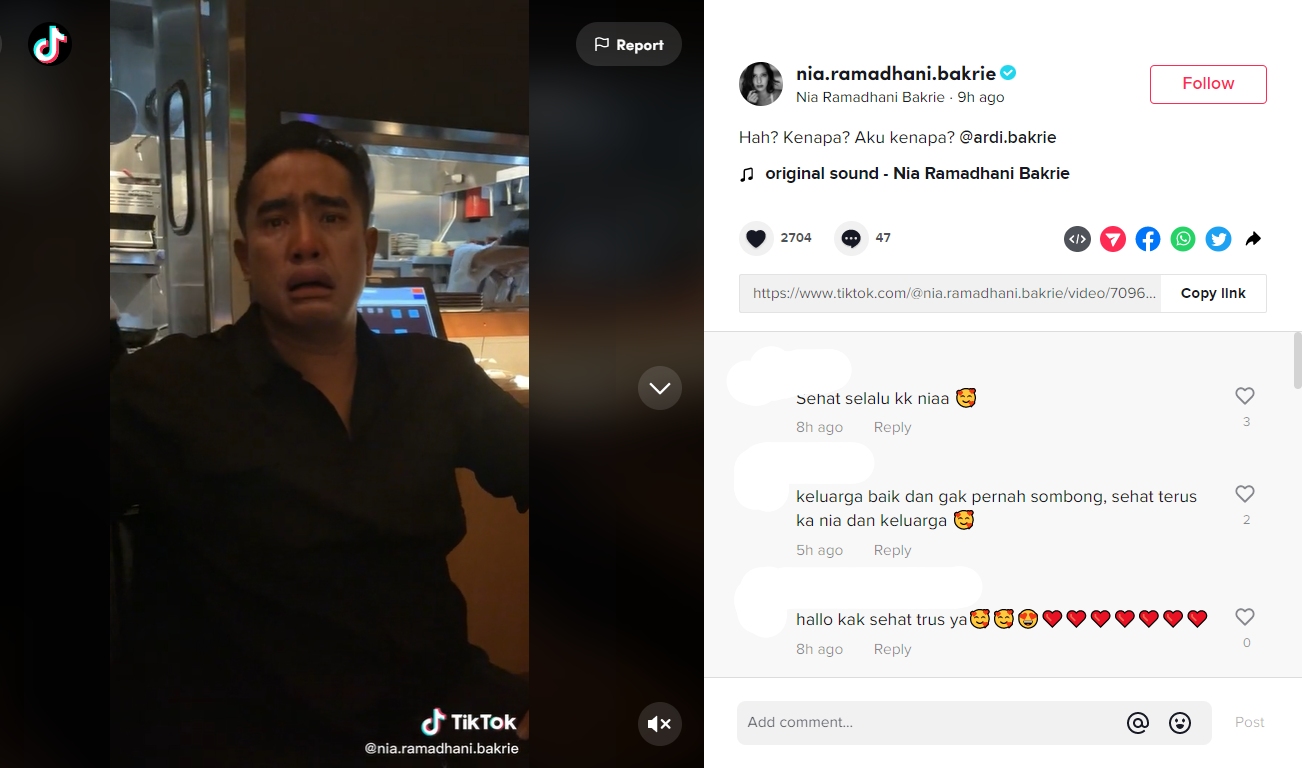 Nia Ramadhani Bagikan Momen Ardi Bakrie \'Mewek\' di Tempat Umum: Kamu Kenapa?