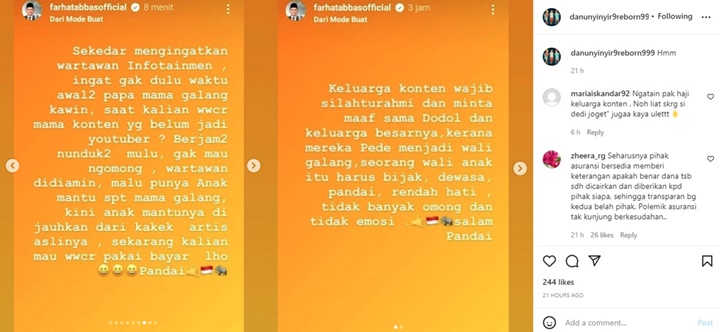 Farhat Abbas Sindir Sikap Buruk Oma Dewi Pada Mendiang Vanessa Angel, Tagih Permintaan Maaf