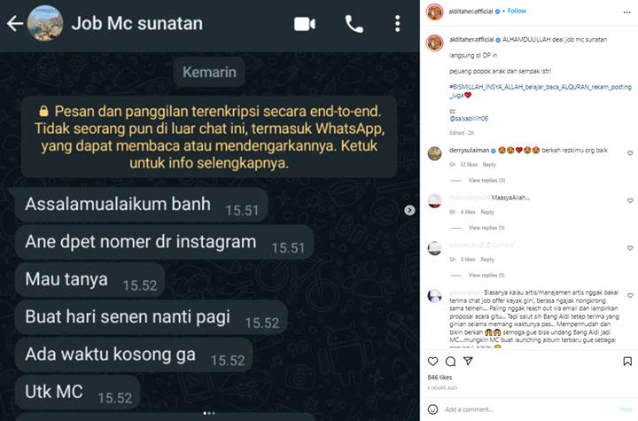 Biasa Dicibir, Aldi Taher Kini Tuai Dukungan Saat Pamer Dapat Job Jadi MC Sunatan