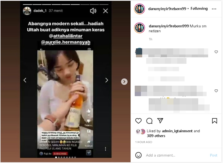 Video Fuji Pernah Dihadiahi Minuman Beralkohol oleh Bibi Diungkit, Tuai Pembelaan