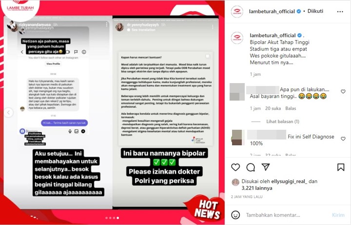 Komunitas Ini Tanggapi Medina Zein Dikabarkan Idap Bipolar Akut, Denise Chariesta Turun Tangan
