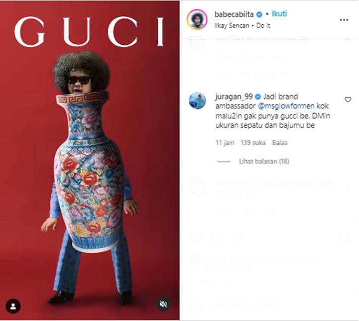 Babe Cabita \'Dikasihani\' Saat Bagikan Video Gucci Challenge, Komentar Juragan 99 Bikin Girang