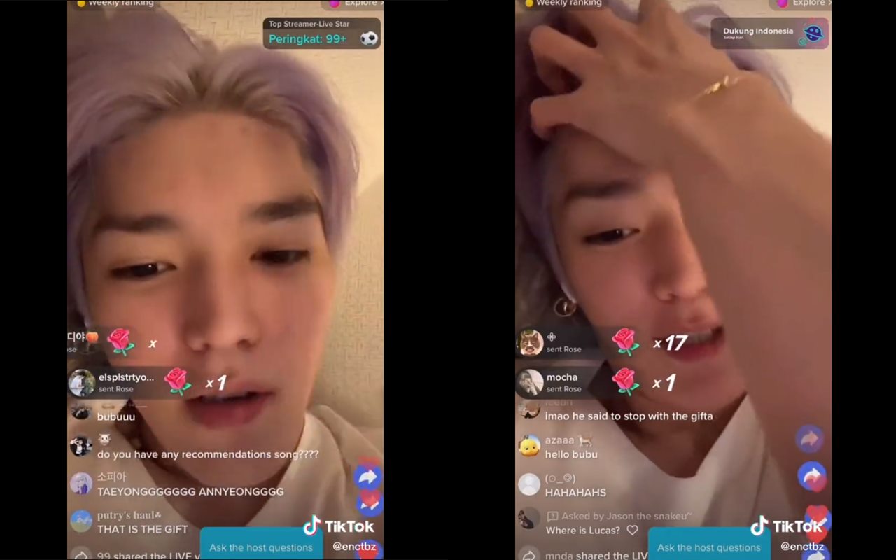 Taeyong NCT meminta para penggemar untuk tidak mengirimkan gift di TikTok