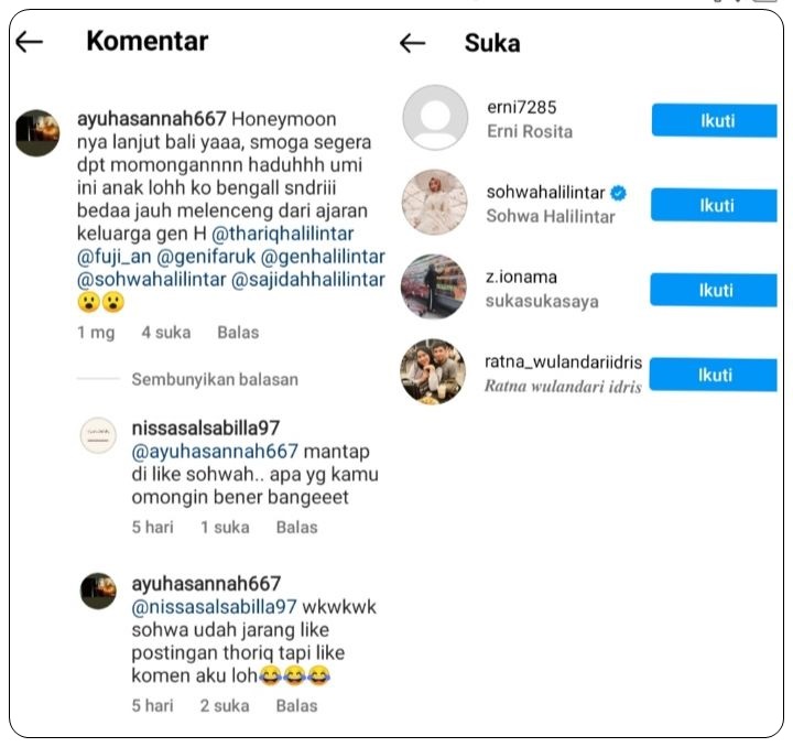 Makjleb! Kakak Thariq Halilintar Like Komen Netizen Yang Nyinyiri Penampilan Seksi Fuji