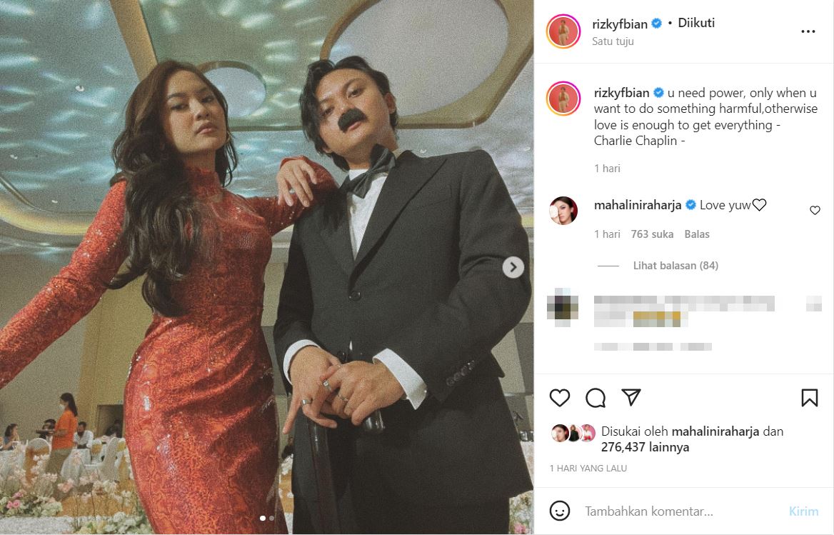Rizky Febian Cosplay Jadi Charlie Chaplin, Malah Dikira Sule Gandeng Mahalini