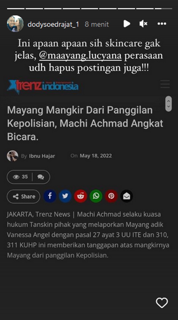 Doddy Soedrajat Geram Mayang Masih Diusik Pihak TAN Skin, Gegara Abaikan Panggilan Polisi