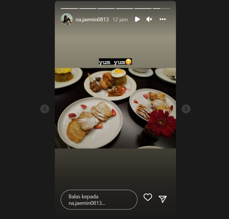 Jaemin NCT membagikan potret makanan Indonesia