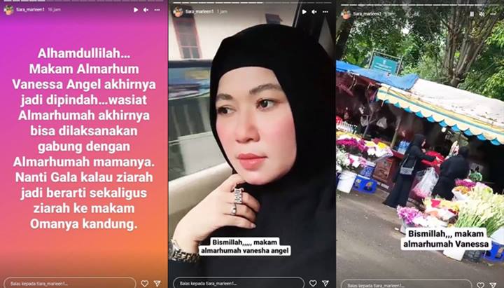 Tiara Marleen Ungkap Syukur Sebut Makam Vanessa Angel Jadi Dipindah