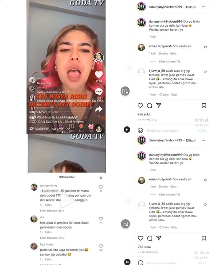 Risi Dijodoh-jodohkan, Ayu Wisya Jawab Ngegas Soal Kabar Dinafkahi Doddy Soedrajat