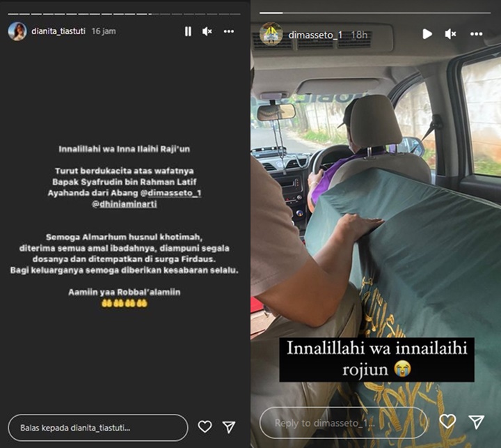 Ayah Dimas Seto Meninggal Dunia, Potret Temani Jenazah Dalam Ambulance Bikin Nyesek