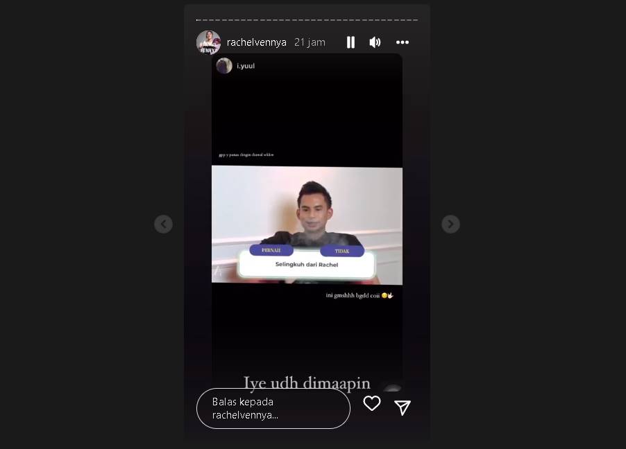 Rachel Vennya Bereaksi Usai Niko Al Hakim Akhirnya Blak-blakan Akui Pernah Selingkuh Darinya