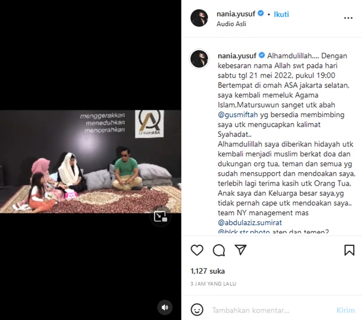 13 Tahun Murtad, Tangis Nania Yusuf Pecah Saat Ungkap Alasannya Kembali Peluk Islam