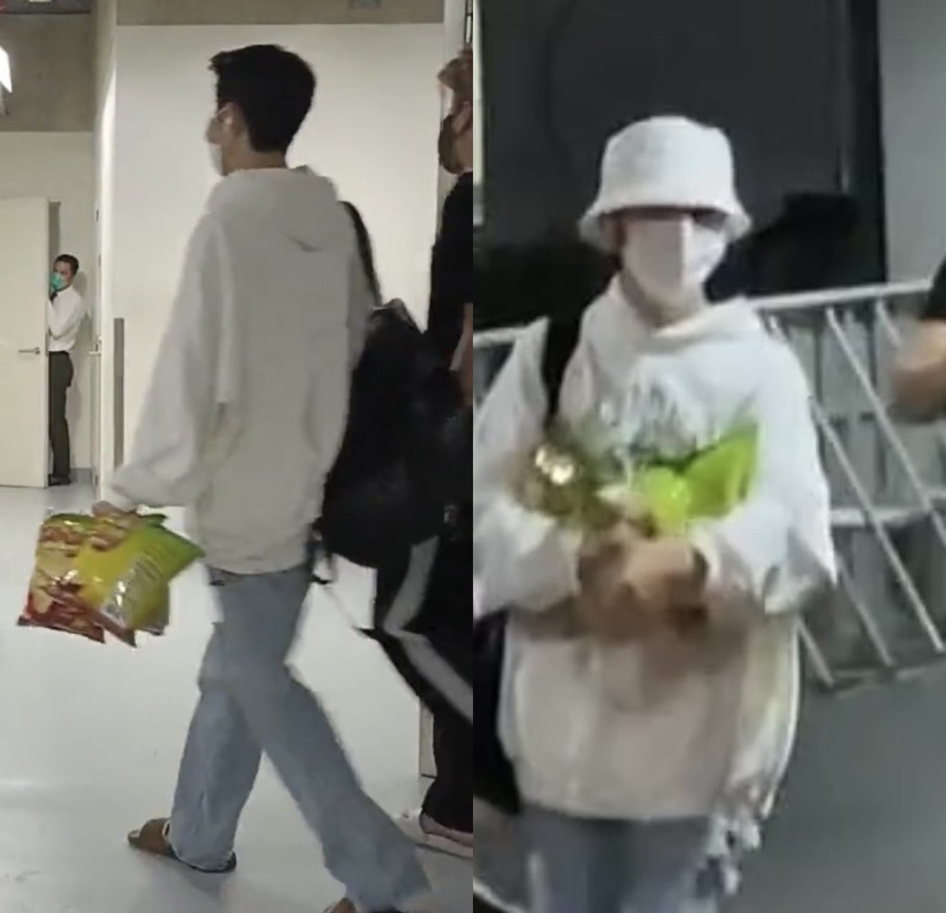 Renjun NCT terlihat membawa jajan dari Indonesia di bandara kala akan ke Korea Selatan