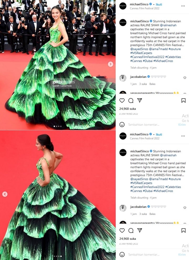 Gaun Seksi Raline Shah di Red Carpet Festival Film Cannes 2022 Bikin Salfok, Bisa Nyala!