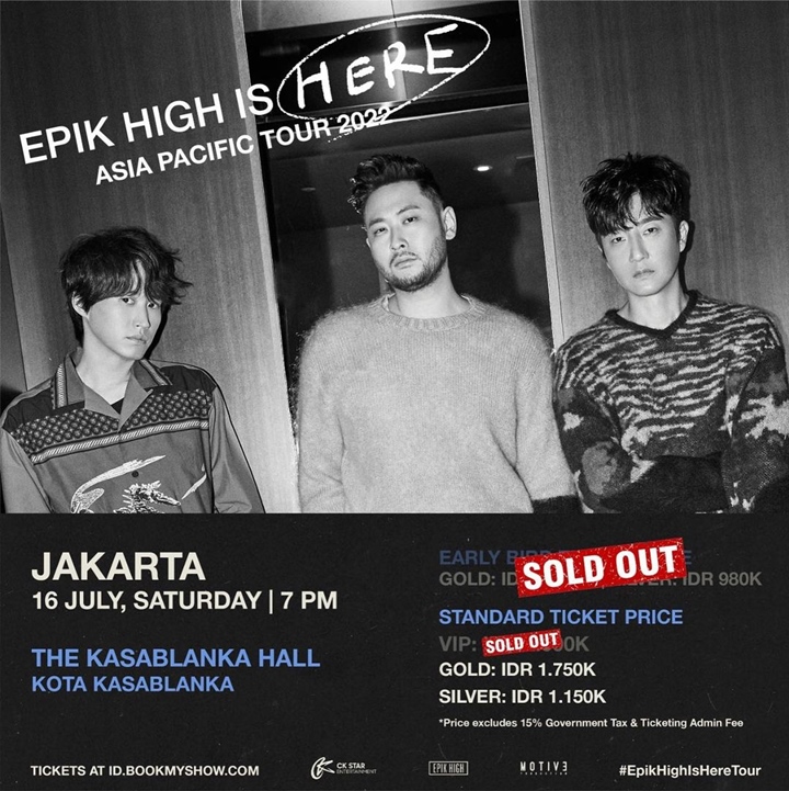 Tiket Early Bird dan VIP Konser Epik High di Jakarta Ludes, Penjualan Normal Siap Dibuka
