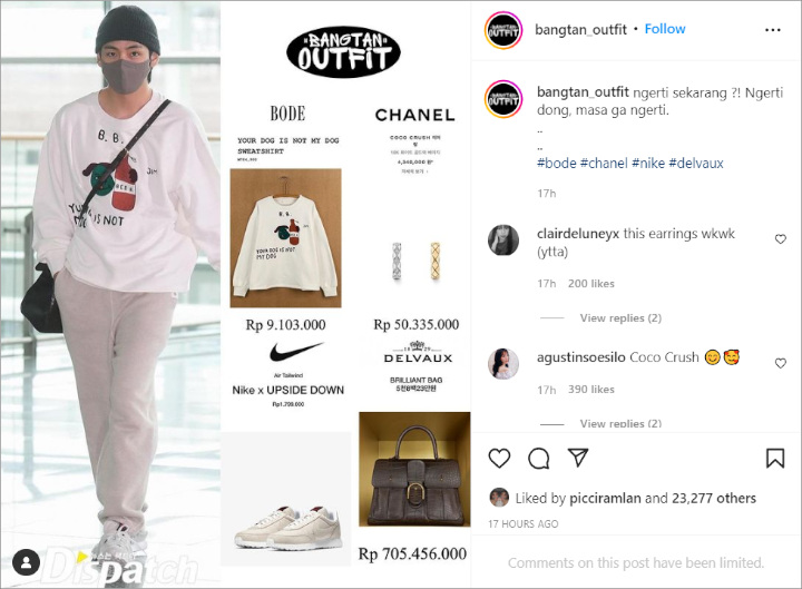 V BTS Pakai Aksesoris yang Dipromosikan Jennie BLACKPINK 2