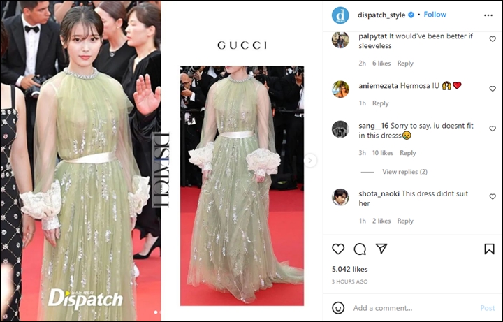 Penampilan IU Gunakan Dress Gucci di Red Carpet Cannes Film Festival 2022 Tuai Kritikan