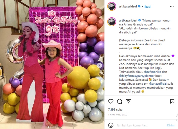 Putri Artika Sari Devi Nekat DM Ariana Grande Untuk Sampaikan Ini, Endingnya Berbuah Manis