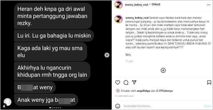 Baru Bongkar Masa Lalu dengan Rezky Aditya, Wenny Ariani Bereaksi Usai Dituding Iri dan Tak Bahagia