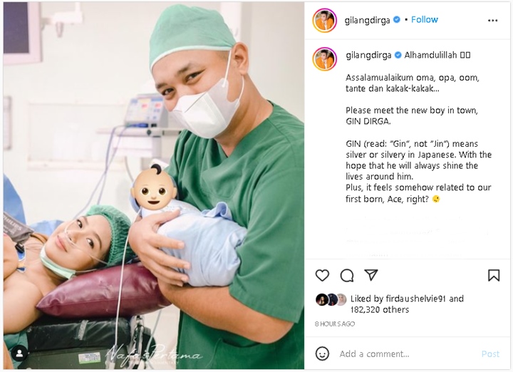 Istri Gilang Dirga Melahirkan Secara Caesar, Manajer Ungkap Kondisinya Sekarang