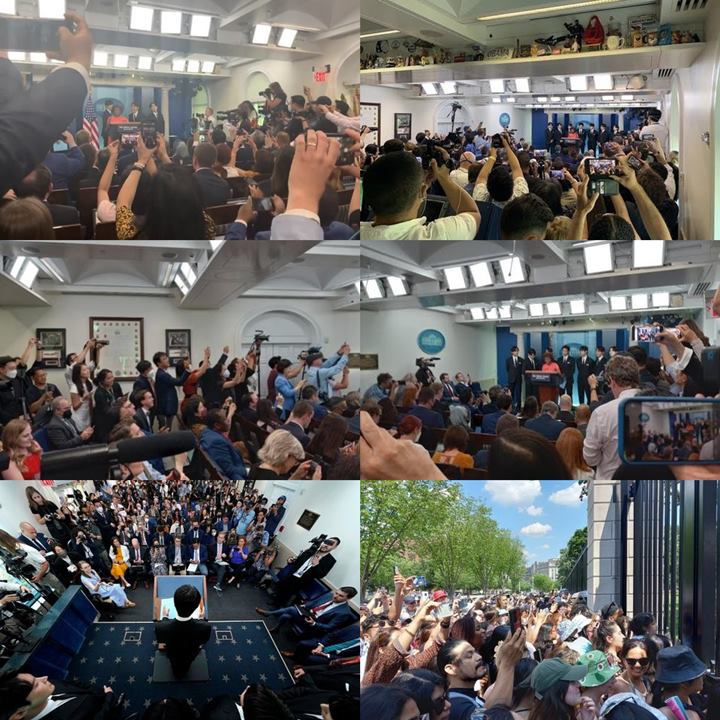Kunjungan BTS ke White House Jadi Fanmeeting Dadakan, Reporter \'Kesal\' Bolak-Balik Teriakkan Ini