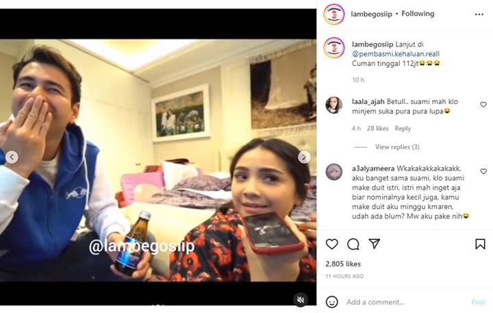 Raffi Ahmad Kena Semprot Usai Ketahuan Ambil Uang Puluhan Juta Nagita Slavina, Buat Apa?