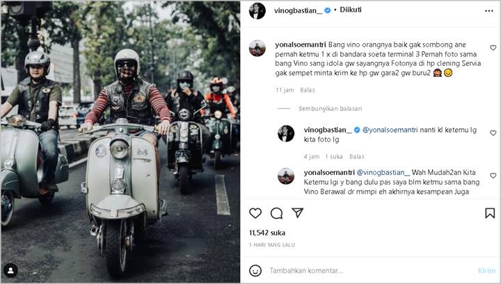 Fans Mendadak Curhat Tak Sempat Simpan Foto Bareng Saat Bertemu, Jawaban Vino Bastian Bikin Girang