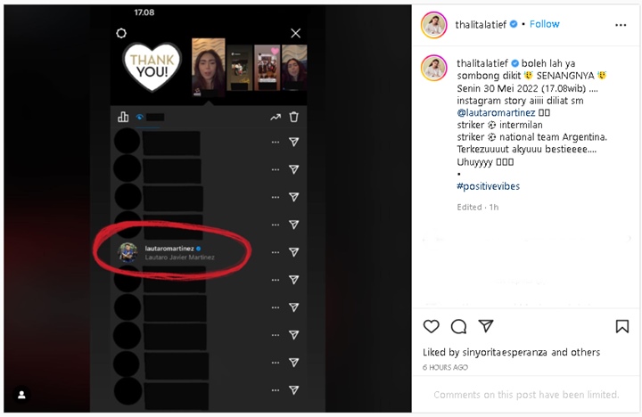 Thalita Latief Sombong Pamer InstaStory Diintip Pemain Timnas Argentina, Kok Bisa?