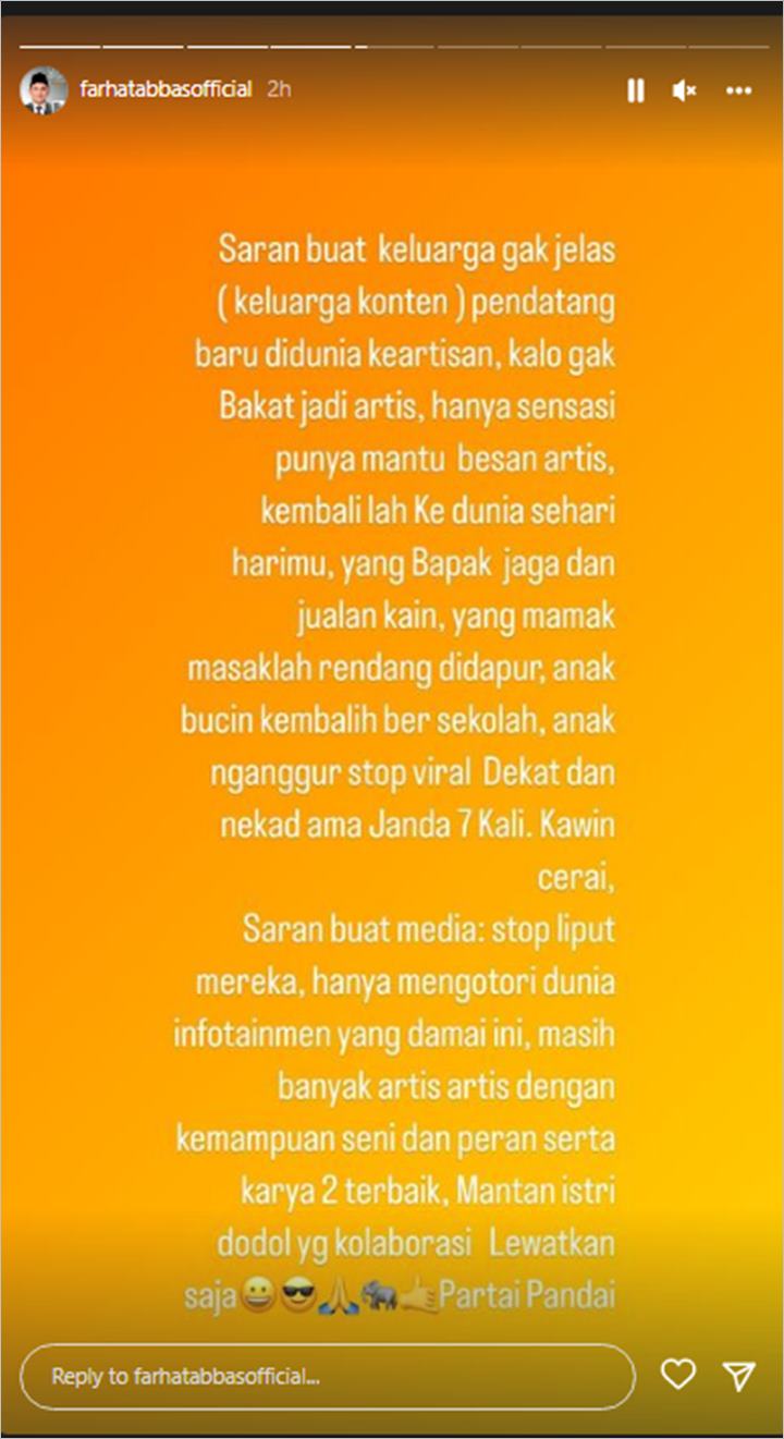 Farhat Abbas Sindir Keluarga Haji Faisal
