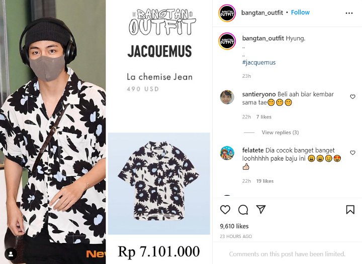 Baju V BTS Pulang dari AS Bikin Teringat Jennie BLACKPINK 1