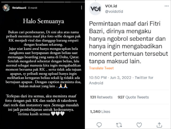 Tulis Permohonan Maaf, Selebgram Fitri Bazri Bela Diri Usai Dihujat Gegara Ajak Ridwan Kamil Foto
