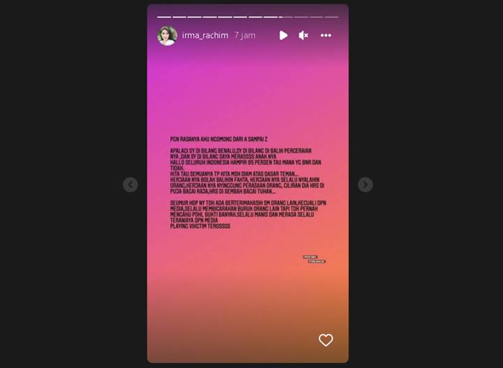 Irma Rachim Eks Manager Mayang Curhat Tentang Seseorang Yang Selalu Playing Victim, Sindir Siapa?