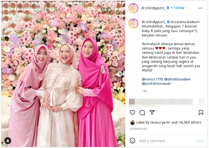 Ria Ricis Gelar Acara 7 Bulanan, Aura dan Penampilan Disorot