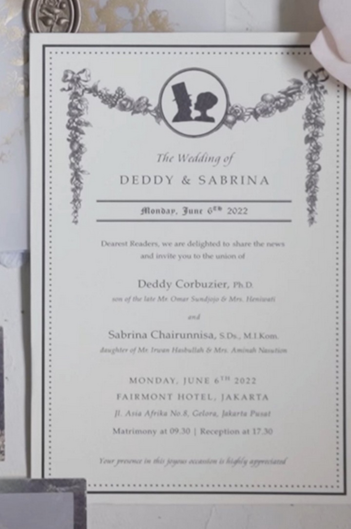 Viral Undangan Pernikahan Deddy Corbuzier dan Sabrina Chairunnisa, Gelar Akademik Bikin Salfok