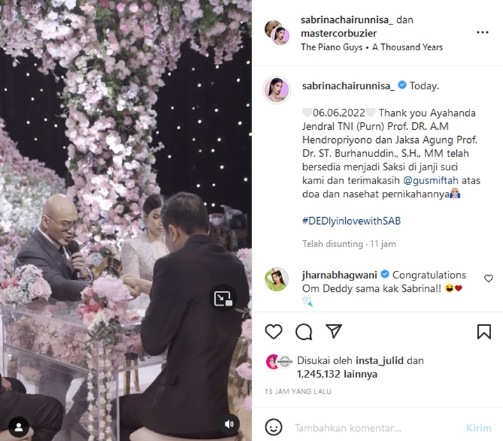 Viral Undangan Pernikahan Deddy Corbuzier dan Sabrina Chairunnisa, Gelar Akademik Bikin Salfok