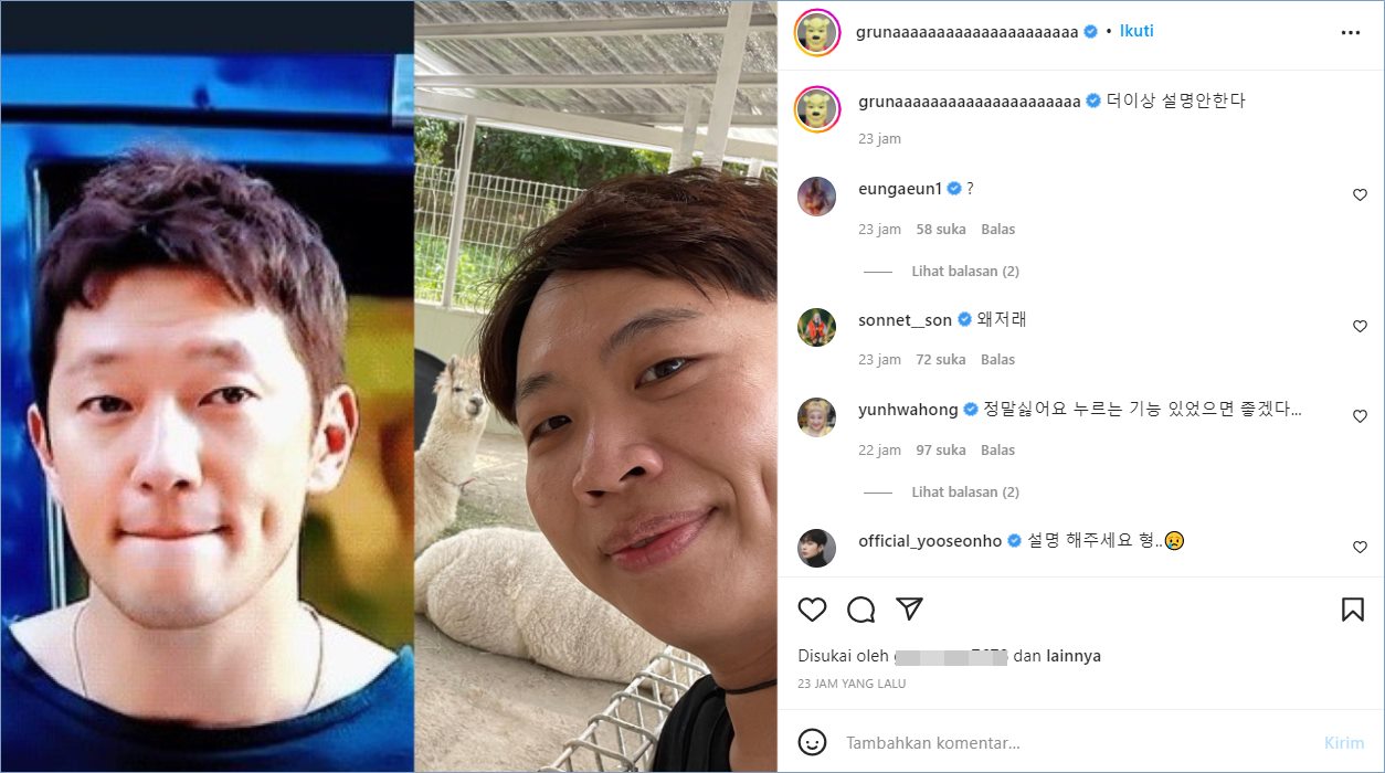 Komedian Lee Sang Yoon membandingkan potretnya dengan Son Suk Ku