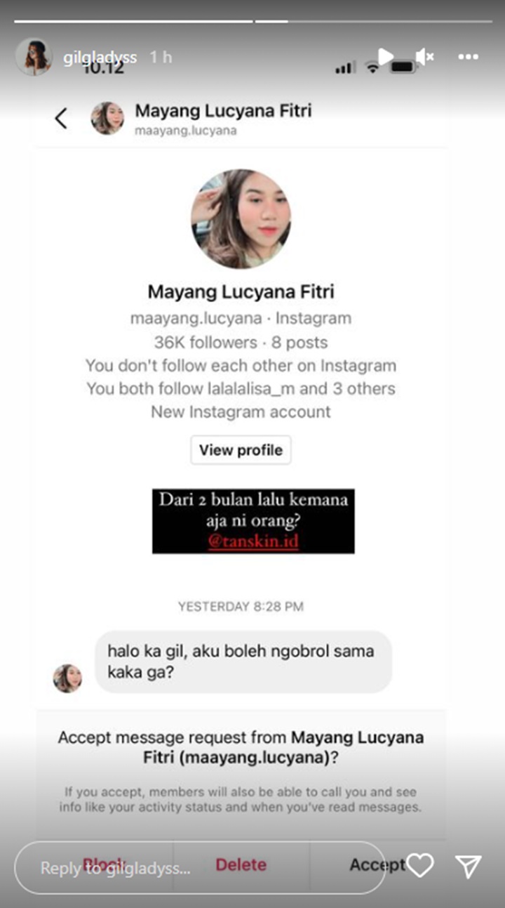 Mayang Akhirnya Inisiatif Hubungi Pihak TAN Skin, Gil Gladys Beri Sindiran Menohok