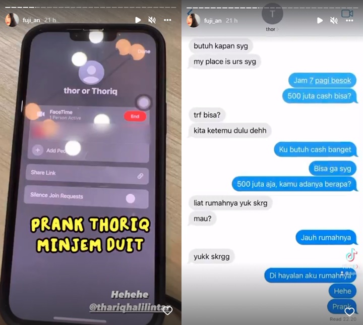 Fuji Lagi-lagi Ngeprank, Sikap Thariq Halilintar Tak Biasa Saat \'Dipalak\' Uang Setengah Miliar