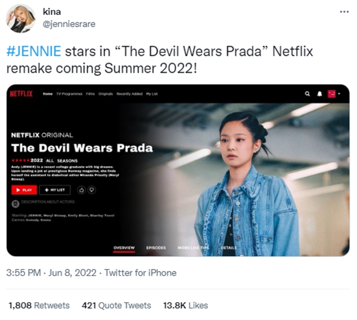 Viral Poster Jennie BLACKPINK Debut Drama Netflix, Ini Faktanya